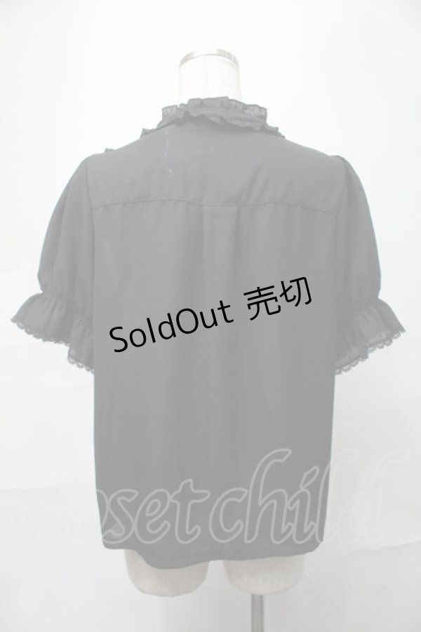 画像2: axes femme / ローズカメオ×ジャボブラウス  黒 S-25-09-04-027-AX-BL-HR-ZS (2)