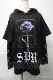 画像1: SEX POT ReVeNGe / バラプリント重ね着風プルオーバー  黒 S-25-09-04-029-SP-TO-HR-ZS (1)