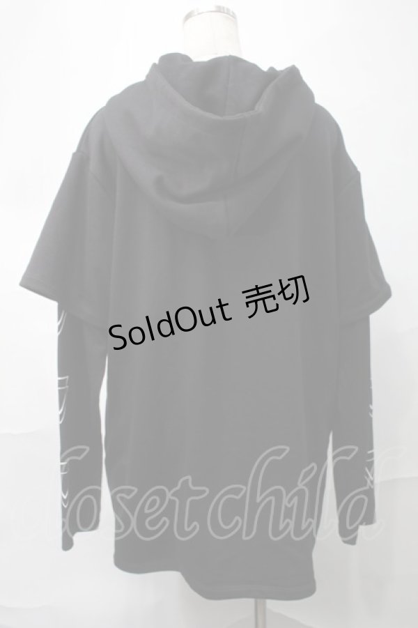 画像2: SEX POT ReVeNGe / バラプリント重ね着風プルオーバー  黒 S-25-09-04-029-SP-TO-HR-ZS (2)