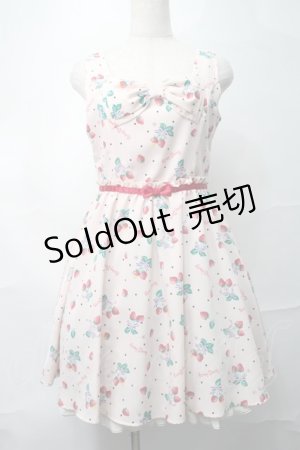 画像: Ank Rouge / ストロベリーｘドットジャンパースカート  ピンク S-25-09-04-030-CA-OP-HR-ZS