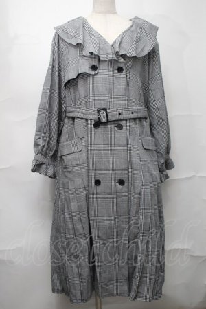 画像: melume / TCチェックトレンチコート 4L 白ｘ黒 S-25-09-04-034-LO-CO-AS-ZS