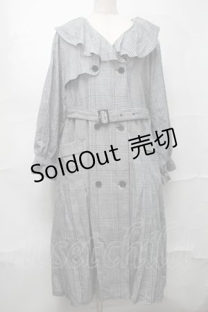 画像: melume / TCチェックトレンチコート 4L 白ｘ黒 S-25-09-04-034-LO-CO-AS-ZS