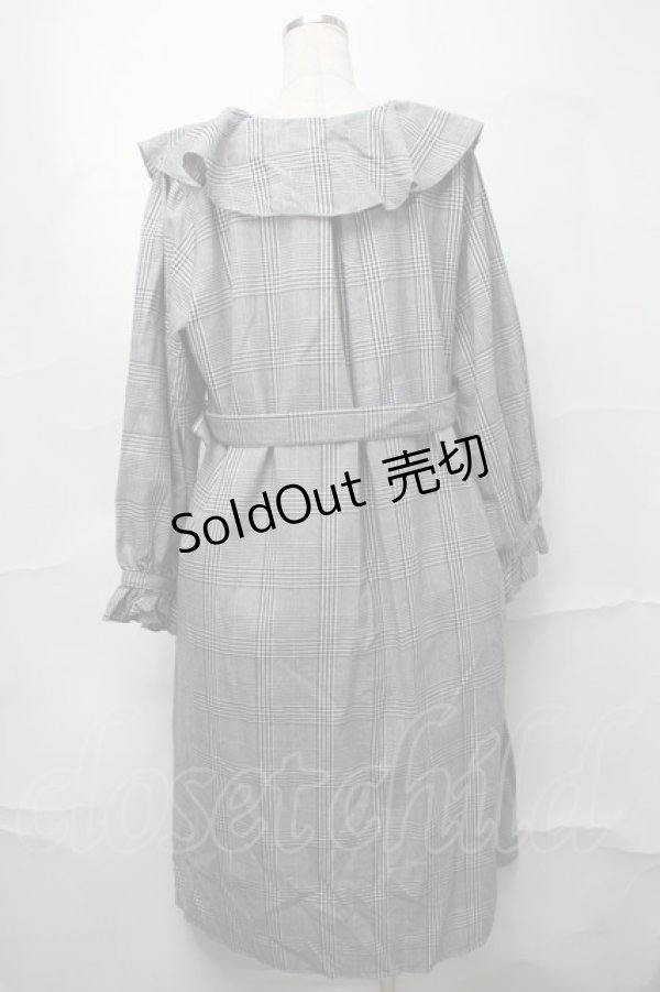 画像2: melume / TCチェックトレンチコート 4L 白ｘ黒 S-25-09-04-034-LO-CO-AS-ZS (2)
