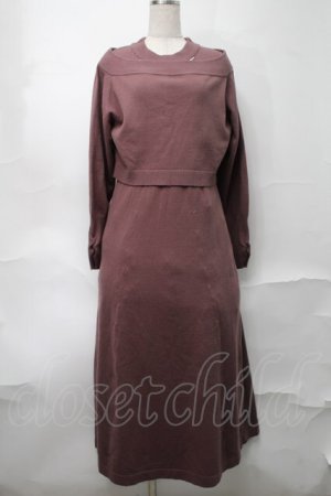 画像: axes femme / オフショルニット×ワンピースセット  モーブ S-25-09-04-036-AX-OP-AS-ZS