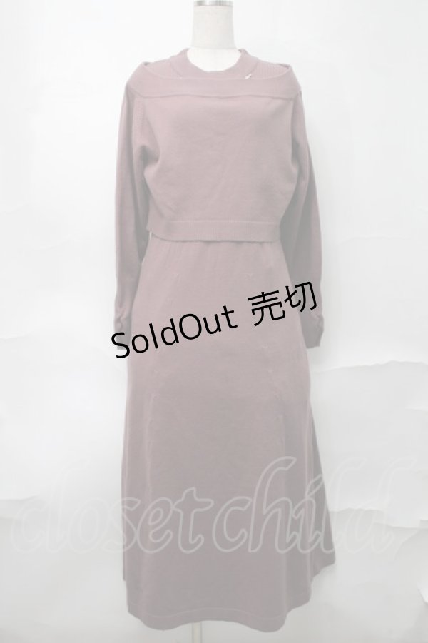 画像1: axes femme / オフショルニット×ワンピースセット  モーブ S-25-09-04-036-AX-OP-AS-ZS (1)