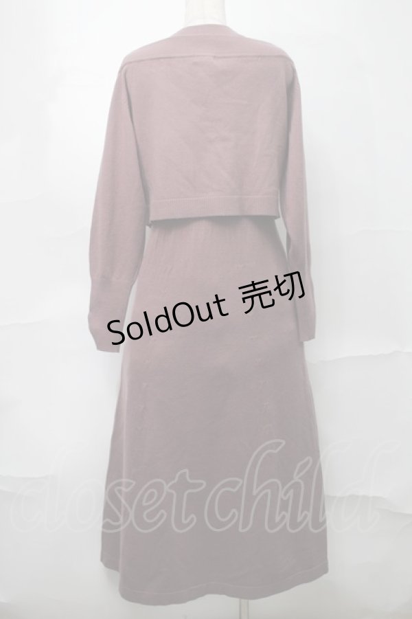 画像2: axes femme / オフショルニット×ワンピースセット  モーブ S-25-09-04-036-AX-OP-AS-ZS (2)