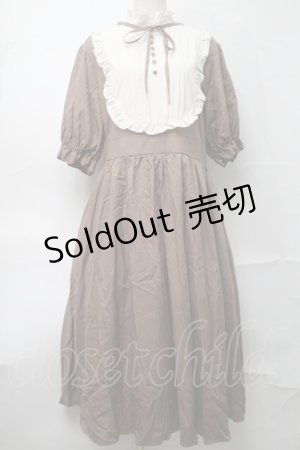 画像: m petit by misako / ナシジムジキリカエワンピース 4L ブラウン S-25-09-04-037-LO-OP-AS-ZS