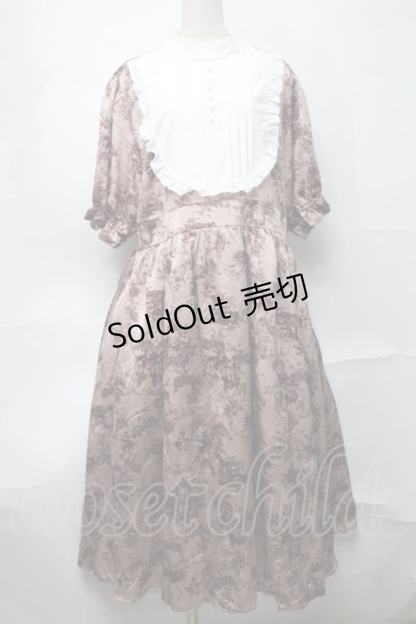 画像1: m petit by misako / トワルドジュイワンピース 4L 中桃 S-25-09-04-040-LO-OP-AS-ZS (1)