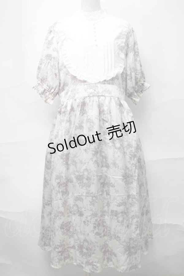 画像1: m petit by misako / トワルドジュイワンピース 4L 中灰 S-25-09-04-041-LO-OP-AS-ZS (1)