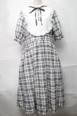 画像1: m petit by misako / チェックキリカエワンピース 4L 白ｘ黒 S-25-09-04-042-LO-OP-AS-ZS (1)