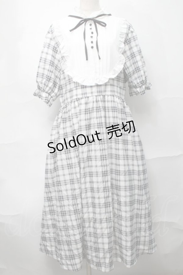画像1: m petit by misako / チェックキリカエワンピース 4L 白ｘ黒 S-25-09-04-042-LO-OP-AS-ZS (1)