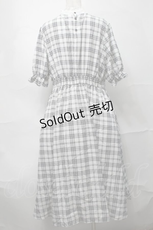 画像2: m petit by misako / チェックキリカエワンピース 4L 白ｘ黒 S-25-09-04-042-LO-OP-AS-ZS (2)
