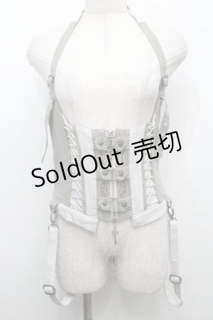 画像: Rozen Kavalier / スナップボタンデザインビスチェ  グレーＸ白 S-25-09-05-001-OO-JA-SA-ZS