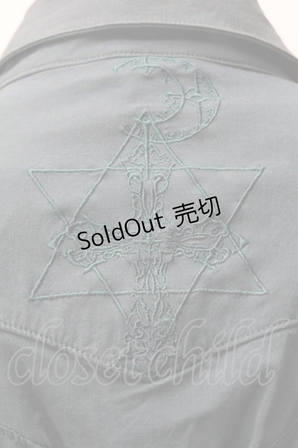 画像6: Ozz Croce / ネクタイ付きメッシュ切替ブラウス  グリーン S-25-09-05-032-OO-BL-SZ-ZS (6)