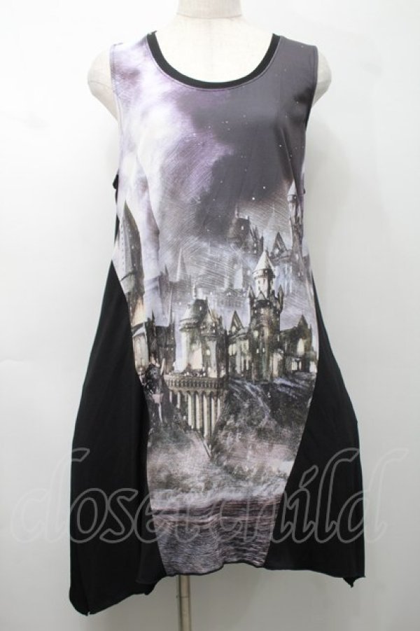 画像1: Ozz Croce / Harry Potterコラボノースリーブワンピース  黒×グレー S-25-09-05-034-OO-OP-SZ-ZS (1)