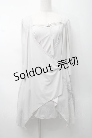 画像: Ozz oneste / 花プリントレイヤードワンピース  グレー S-25-09-05-036-OO-TO-HR-ZS
