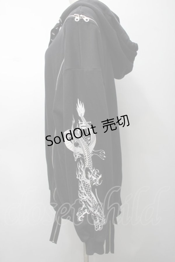 画像3: REFLEM / ドラゴン刺繍BIGパーカー  黒 S-25-09-05-038-PU-JA-HR-ZS (3)