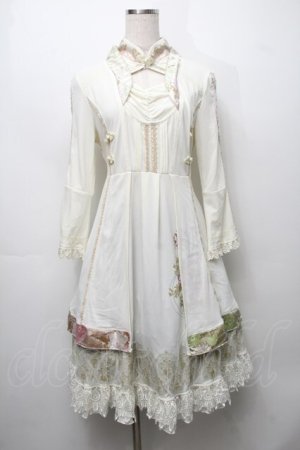 画像: Ozz oneste / レイヤード風和チャイナワンピース  アイボリー S-25-09-05-045-OO-OP-SZ-ZS