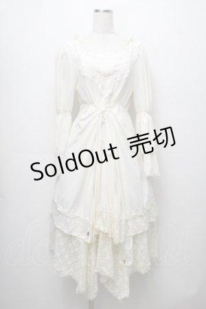 画像: Ozz oneste / フロントレースデザイン2段袖ワンピース  アイボリー S-25-09-05-046-OO-OP-SA-ZS