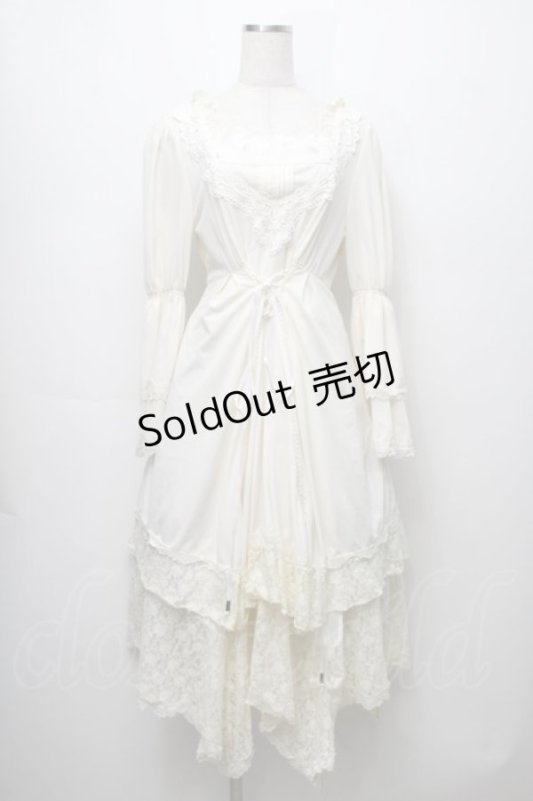 画像1: Ozz oneste / フロントレースデザイン2段袖ワンピース  アイボリー S-25-09-05-046-OO-OP-SA-ZS (1)