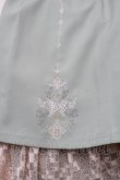 画像5: Ozz oneste / 裾刺繍サス付き袴スカート  ミントＸアイボリー S-25-09-05-048-OO-PA-SA-ZS (5)