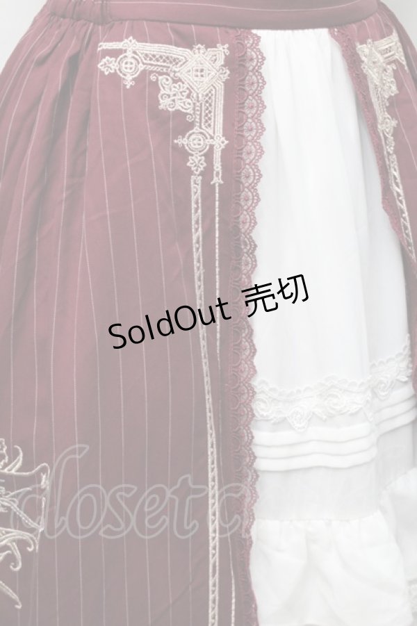 画像3: Surfacespell / Unfinished刺繍スカート  ワイン S-25-09-05-050-LO-SK-AS-ZS (3)