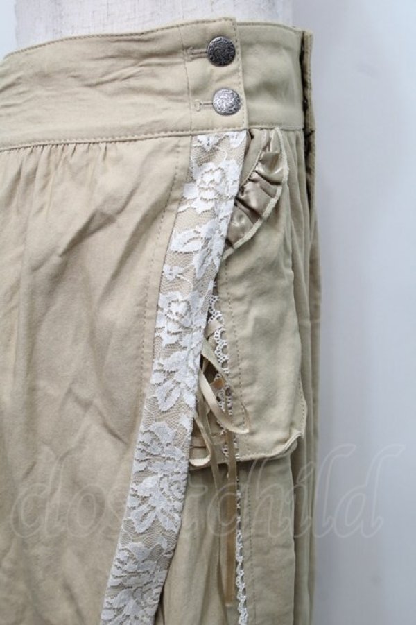 画像3: Ozz oneste / 編み上げデザインパンツ  ベージュ S-25-09-05-051-OO-PA-AS-ZS (3)