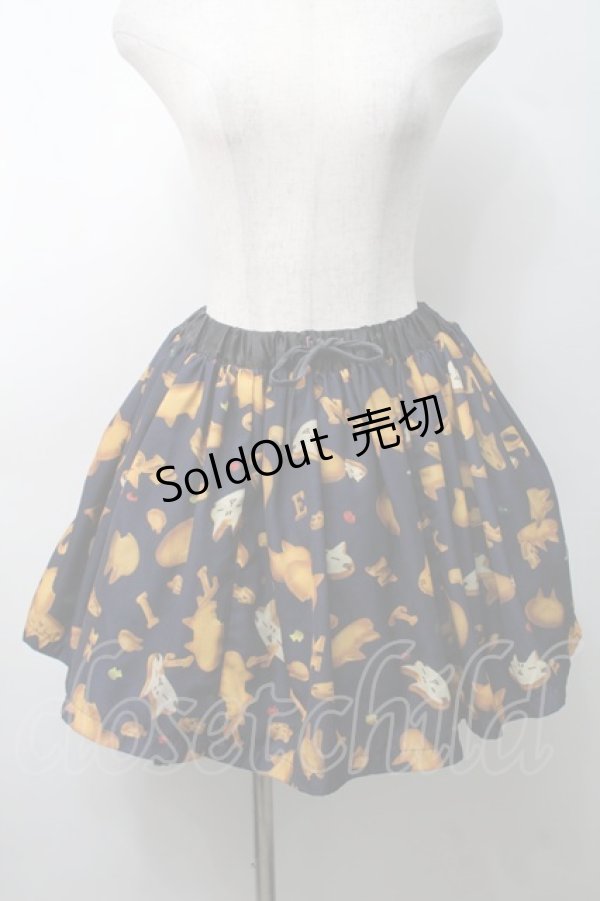 画像1: MINT NeKO / ネコクッキースカート  紺 S-25-09-05-055-HN-SK-AS-ZT1002S (1)