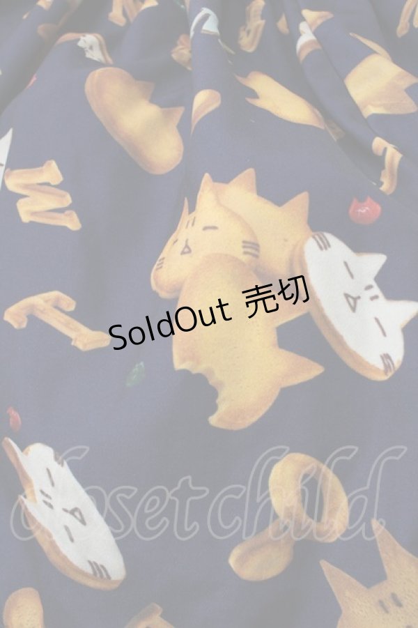 画像3: MINT NeKO / ネコクッキースカート  紺 S-25-09-05-055-HN-SK-AS-ZT1002S (3)