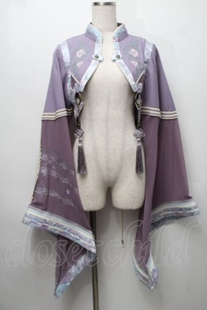 画像: Ozz oneste / フラワー刺繍ハイネック着物袖ボレロ  パープル S-25-09-05-008-OO-BL-SA-ZS