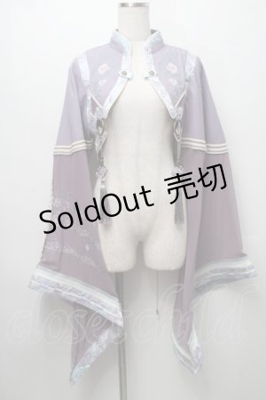 画像: Ozz oneste / フラワー刺繍ハイネック着物袖ボレロ  パープル S-25-09-05-008-OO-BL-SA-ZS