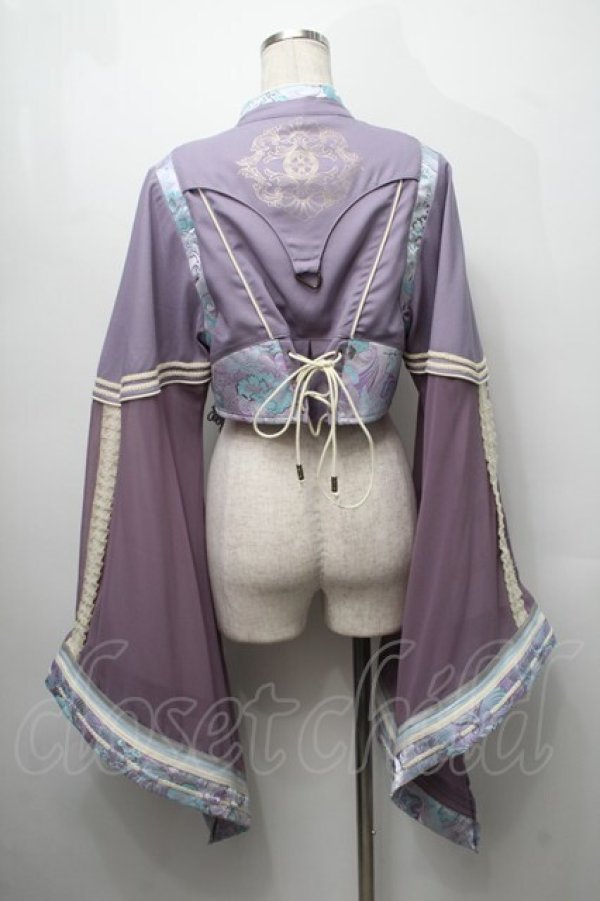 画像2: Ozz oneste / フラワー刺繍ハイネック着物袖ボレロ  パープル S-25-09-05-008-OO-BL-SA-ZS (2)