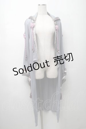 画像: Ozz oneste / タッセルモチーフ着物袖カーディガン  サックス S-25-09-05-009-OO-TO-SA-ZS