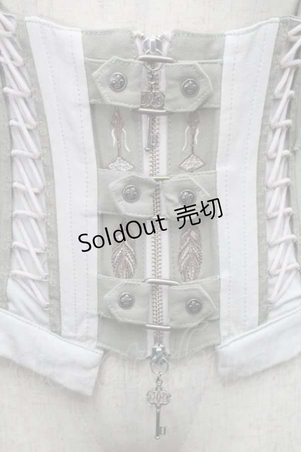 画像3: Rozen Kavalier / スナップボタンデザインビスチェ  グレーＸ白 S-25-09-05-001-OO-JA-SA-ZS (3)