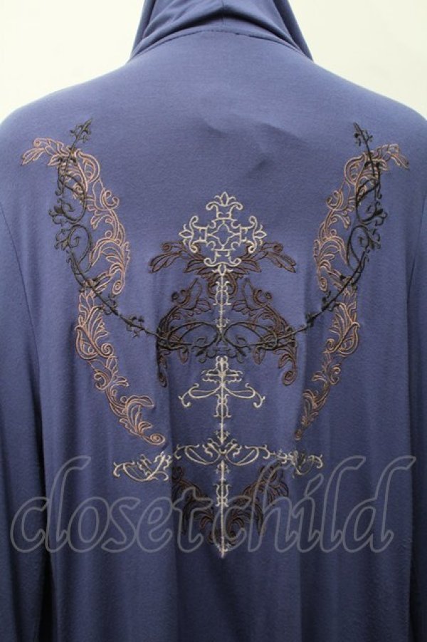 画像3: Rozen Kavalier / クロス風刺繍フードロングカーディガン  青ＸブラウンＸグレー S-25-09-05-014-OO-TO-SA-ZS (3)