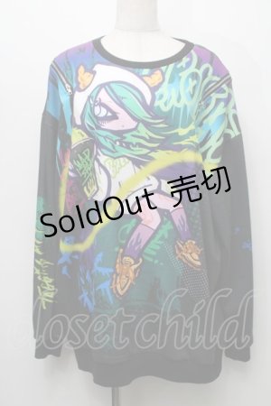 画像: HYPER CORE / T-368 TAGGING MY SOULグラフィックTシャツ  黒 S-25-09-05-021-PU-TO-AS-ZS