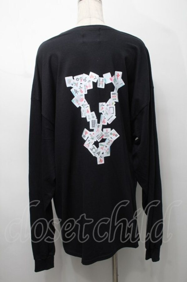画像2: KINGLYMASK / ダブルトライアングル麻雀ビッグＴシャツ  黒 S-25-09-05-022-PU-TO-AS-ZS (2)