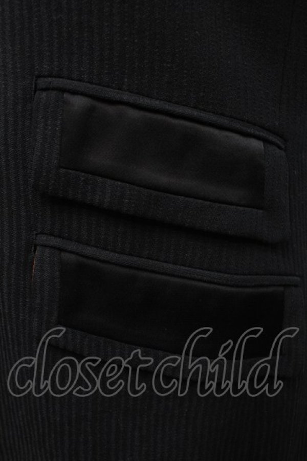 画像3: Jean Paul GAULTIER HOMME / ストライプテーラードジャケット 50 黒 S-25-09-05-023-GO-JA-AS-ZS (3)