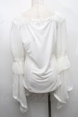 画像2: Ozz oneste / レースフレア袖カットソー  白 S-25-09-05-003-OO-TO-SZ-ZS (2)