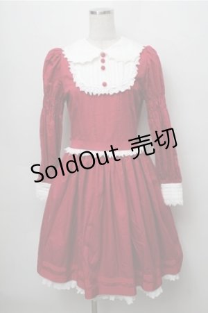 画像: ALICE and the PIRATES / 赤ずきんケープ付ワンピース  エンジ S-25-09-06-043-PA-OP-AS-ZS