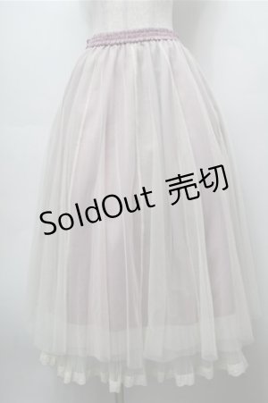 画像: axes femme / チュール切替ミディスカート  ピンク S-25-09-06-055-AX-SK-AS-ZS