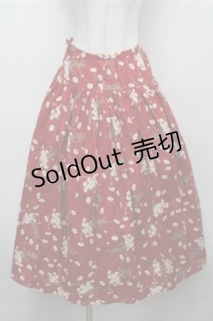 画像: PINK HOUSE / マーガレットプリントスカート  赤 S-25-09-06-057-LO-SK-HR-ZS