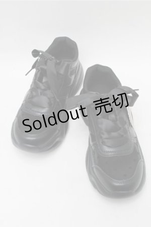 画像: m petit by misako / AMハートガラチュールスニーカー  黒 S-25-09-06-015-LO-SH-HR-ZS