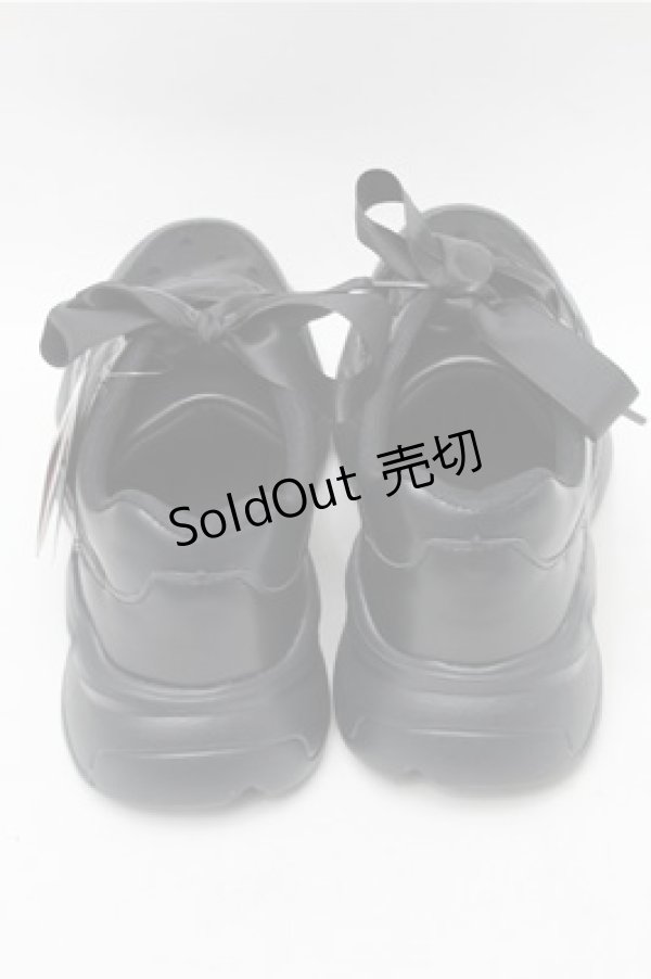 画像3: m petit by misako / AMハートガラチュールスニーカー  黒 S-25-09-06-015-LO-SH-HR-ZS (3)