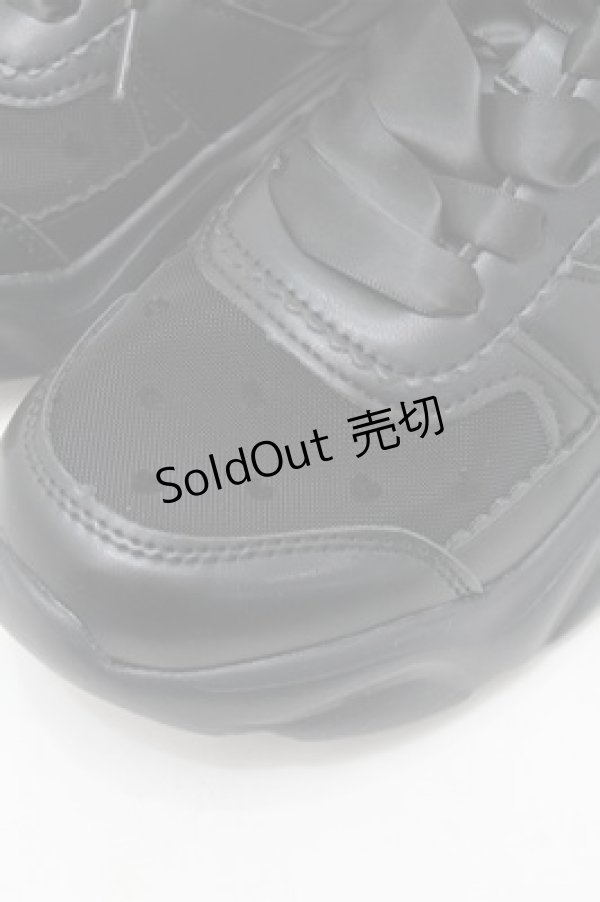 画像4: m petit by misako / AMハートガラチュールスニーカー  黒 S-25-09-06-015-LO-SH-HR-ZS (4)