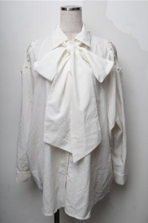 画像: MA*RS / 肩開きパール長袖ブラウス  白 S-25-09-06-022-EL-BL-HR-ZS