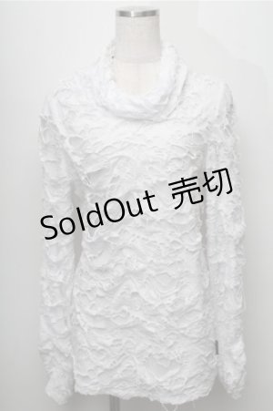 画像: Ozz Croce / ダメージデザインプルオーバー  白 S-25-09-06-023-OO-TO-HR-ZS