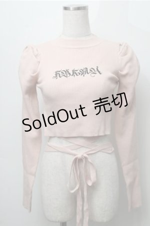 画像: Ank Rouge / 刺繍リブトップス  ベージュ S-25-09-06-025-CA-TO-HR-ZS