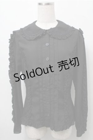 画像: metamorphose / フリルカラーブラウス  黒 S-25-09-06-028-ME-BL-HR-ZS