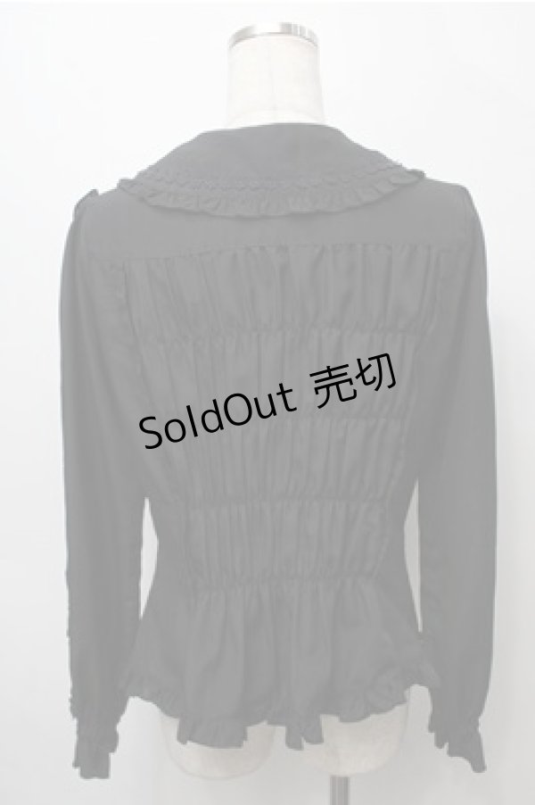 画像2: metamorphose / フリルカラーブラウス  黒 S-25-09-06-028-ME-BL-HR-ZS (2)